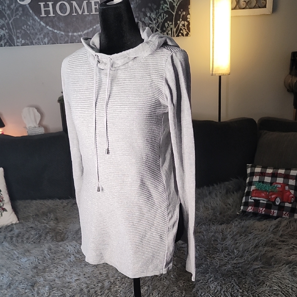 🐨Artisan NY Light Gray Scuba Knit Hoodie